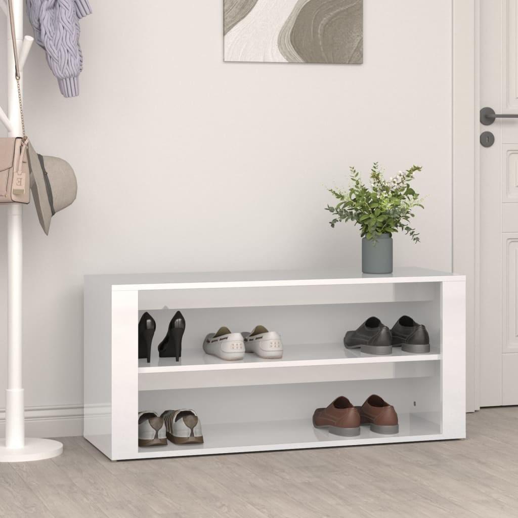 Skoreol 100x35x45 cm konstrueret træ hvid højglans