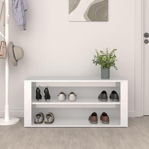 Skoreol 100x35x45 cm konstrueret træ hvid højglans