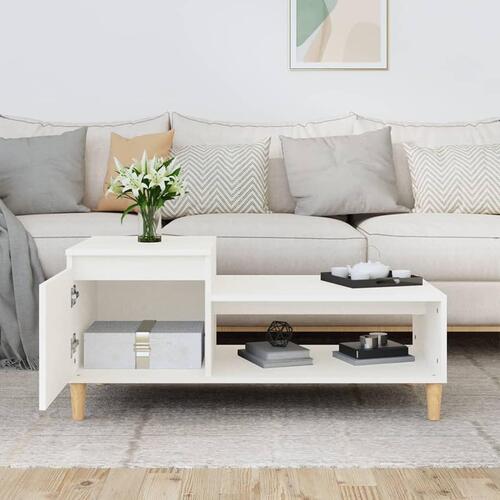 Sofabord 100x50x45 cm konstrueret træ hvid