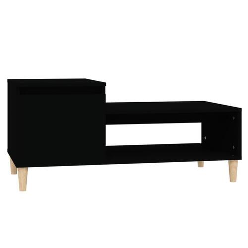 Sofabord 100x50x45 cm konstrueret træ sort