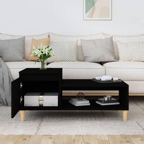 Sofabord 100x50x45 cm konstrueret træ sort
