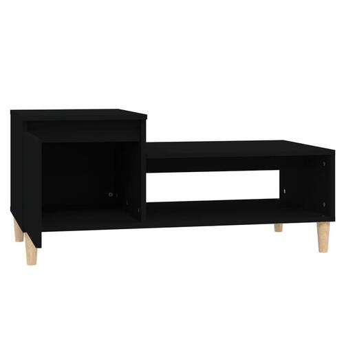 Sofabord 100x50x45 cm konstrueret træ sort