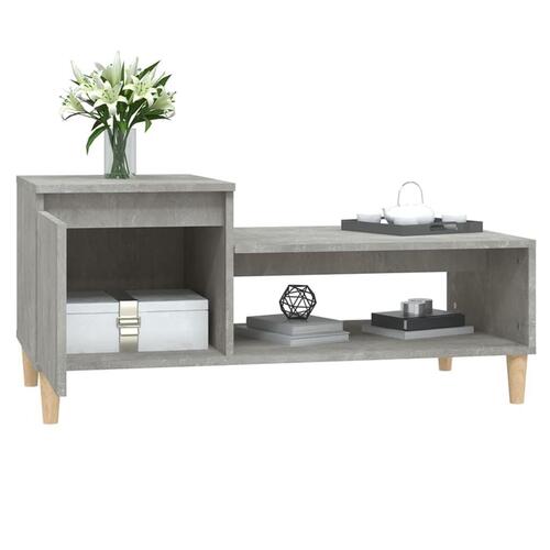 Sofabord 100x50x45 cm konstrueret træ betongrå