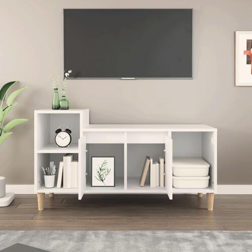 Tv-bord 100x35x55 cm konstrueret træ hvid