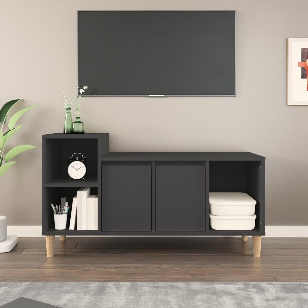 Tv-bord 100x35x55 cm konstrueret træ sort