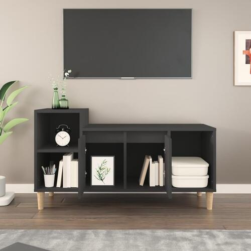 Tv-bord 100x35x55 cm konstrueret træ sort