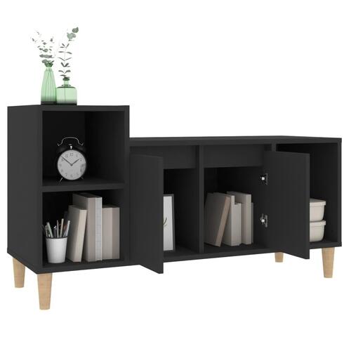 Tv-bord 100x35x55 cm konstrueret træ sort