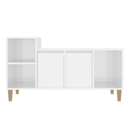 Tv-bord 100x35x55 cm konstrueret træ hvid højglans