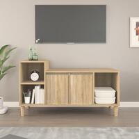 Tv-bord 100x35x55 cm konstrueret træ sonoma-eg