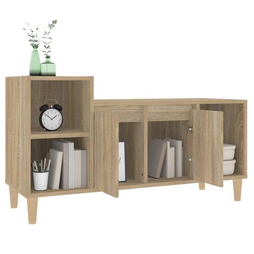 Tv-bord 100x35x55 cm konstrueret træ sonoma-eg