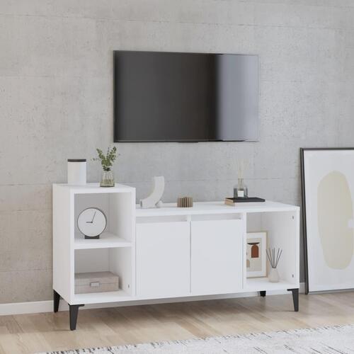Tv-bord 100x35x55 cm konstrueret træ hvid