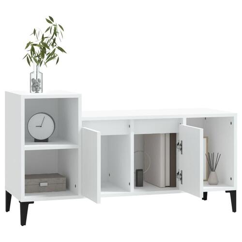 Tv-bord 100x35x55 cm konstrueret træ hvid