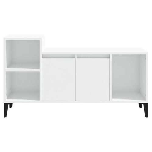 Tv-bord 100x35x55 cm konstrueret træ hvid højglans