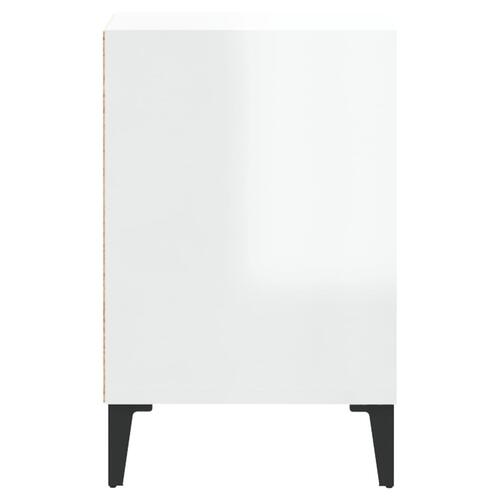 Tv-bord 100x35x55 cm konstrueret træ hvid højglans