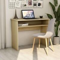Skrivebord 90x50x74 cm konstrueret træ sonoma-eg
