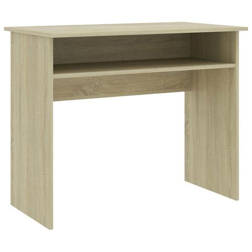 Skrivebord 90x50x74 cm konstrueret træ sonoma-eg