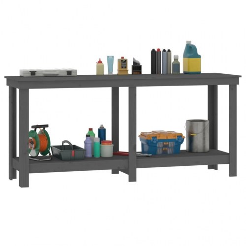 Arbejdsbord 180x50x80 cm massivt fyrretræ grå