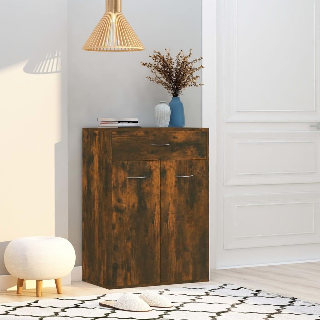 Skoskab 60x35x84 cm konstrueret træ røget egetræsfarve