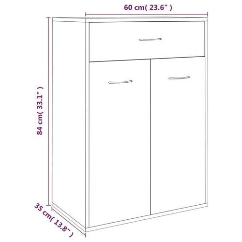 Skoskab 60x35x84 cm konstrueret træ røget egetræsfarve