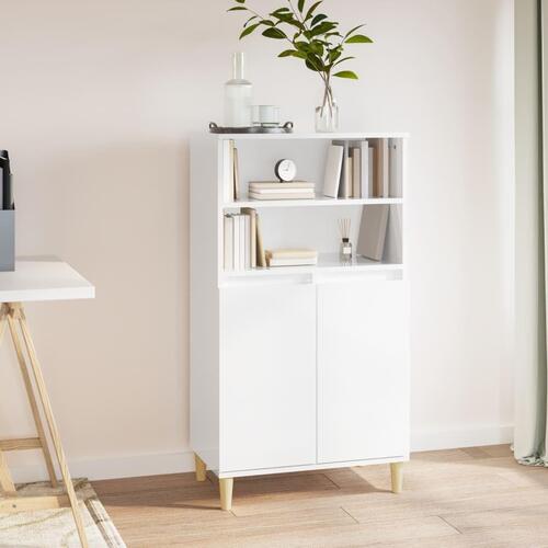 Skab 60x36x110 cm konstrueret træ hvid højglans