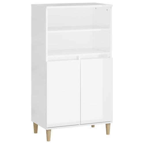 Skab 60x36x110 cm konstrueret træ hvid højglans