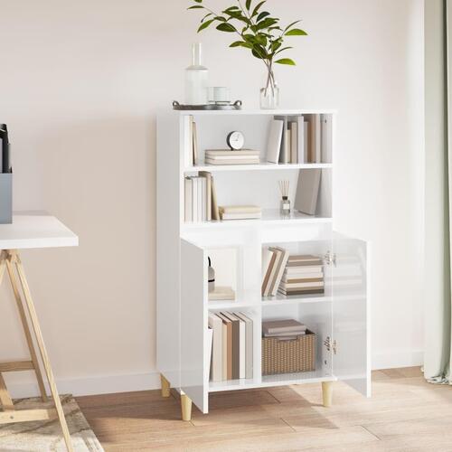 Skab 60x36x110 cm konstrueret træ hvid højglans