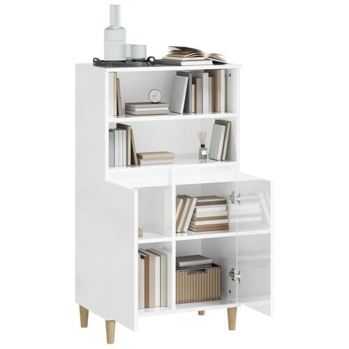 Skab 60x36x110 cm konstrueret træ hvid højglans