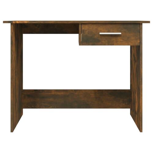 Skrivebord 100x50x76 cm konstrueret træ røget egetræsfarve
