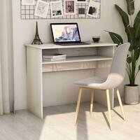 Skrivebord 90x50x74 cm konstrueret træ hvid højglans