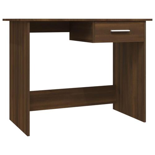 Skrivebord 100x50x76 cm konstrueret træ brun egetræsfarve