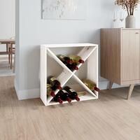 Vinreol 62x25x62 cm massivt fyrretræ hvid