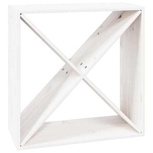 Vinreol 62x25x62 cm massivt fyrretræ hvid