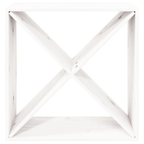 Vinreol 62x25x62 cm massivt fyrretræ hvid