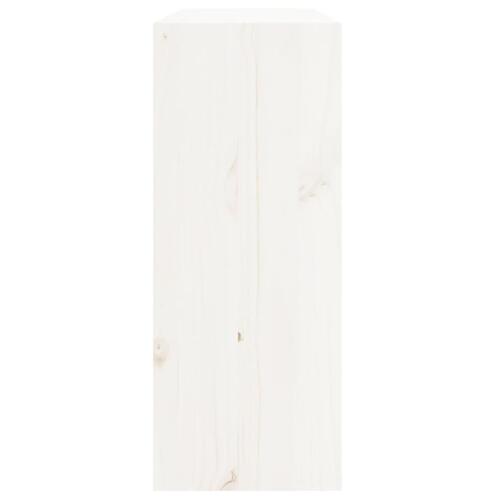 Vinreol 62x25x62 cm massivt fyrretræ hvid