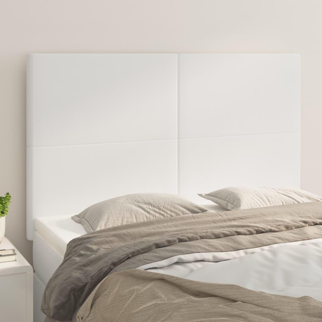 Sengegavle 4 stk. 72x5x78/88 cm kunstlæder hvid billede