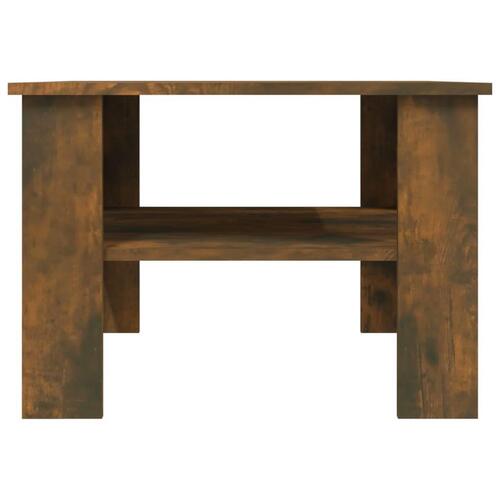 Sofabord 60x60x42 cm konstrueret træ røget egetræsfarve