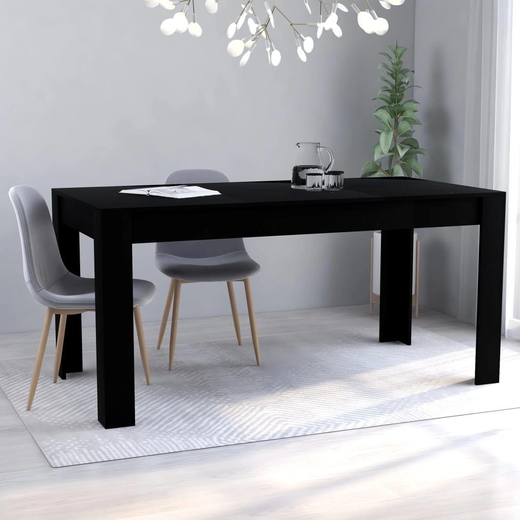 Spisebord 160 x 80 x 76 cm spånplade sort
