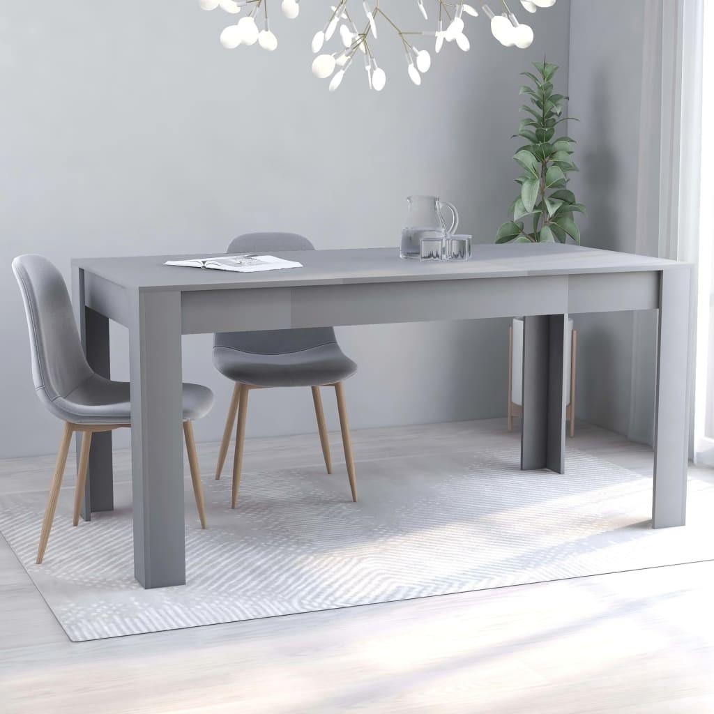 Spisebord 160 x 80 x 76 cm spånplade grå