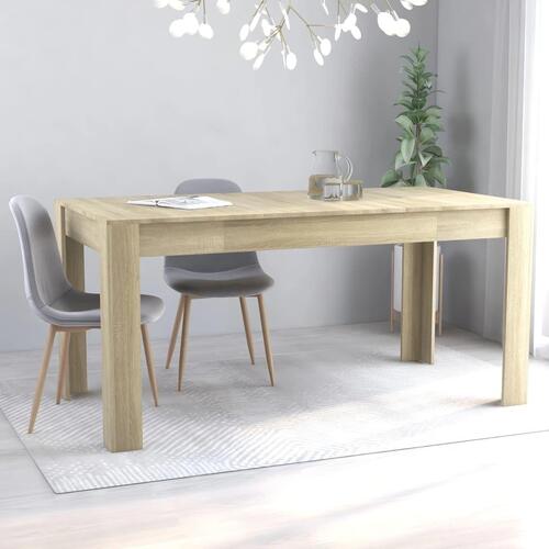 Spisebord 160 x 80 x 76 cm spånplade sonoma-eg