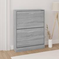 Skoskab 59x17x81 cm konstrueret træ grå sonoma-eg