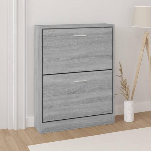 Skoskab 59x17x81 cm konstrueret træ grå sonoma-eg