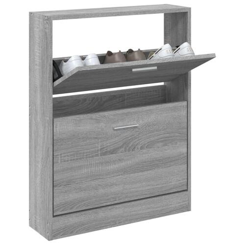 Skoskab 59x17x81 cm konstrueret træ grå sonoma-eg