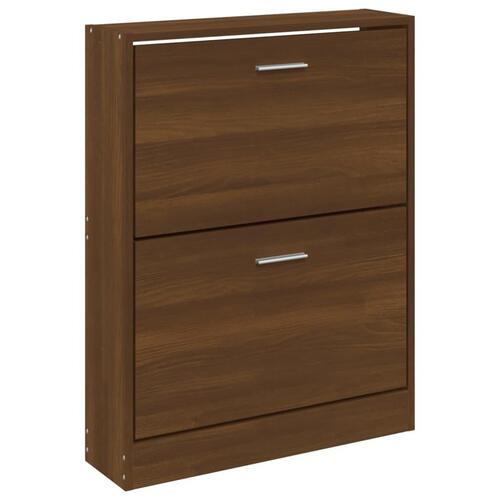 Skoskab 59x17x81 cm konstrueret træ brun egetræ