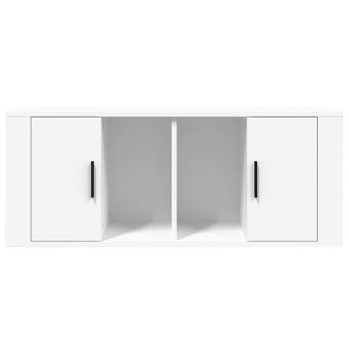 Tv-bord 100x35x40 cm konstrueret træ hvid