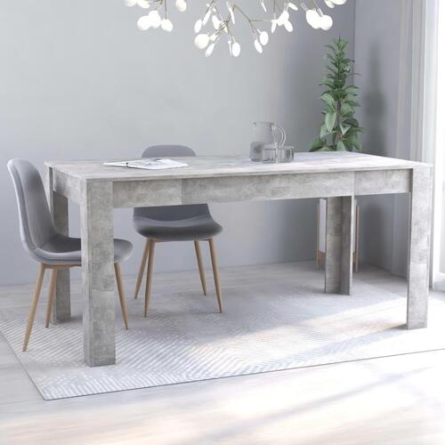 Spisebord 160 x 80 x 76 cm spånplade betongrå