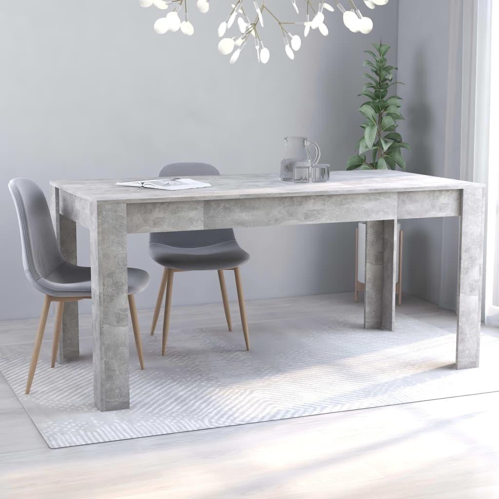 Spisebord 160 x 80 x 76 cm spånplade betongrå