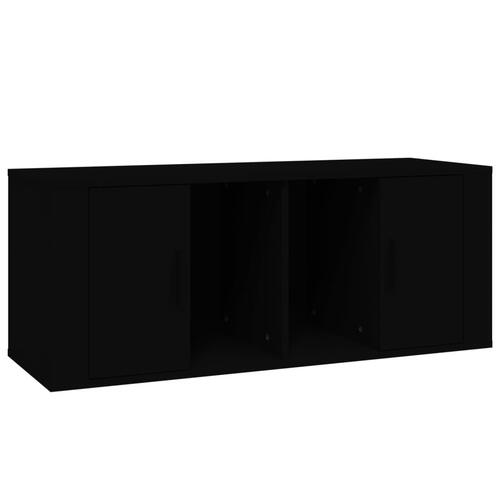 Tv-bord 100x35x40 cm konstrueret træ sort