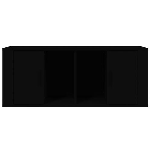 Tv-bord 100x35x40 cm konstrueret træ sort
