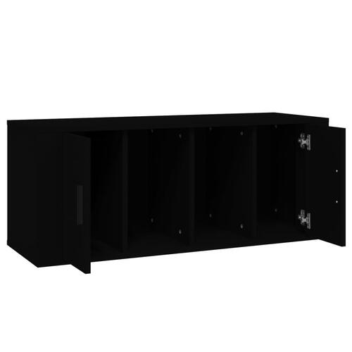 Tv-bord 100x35x40 cm konstrueret træ sort