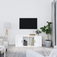 Tv-bord 100x35x40 cm konstrueret træ hvid højglans